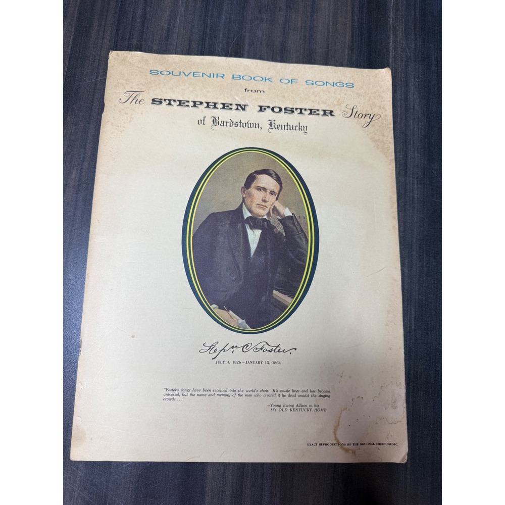 1981 The Stephen Foster Story Souvenir Book of Songs Sheet Music Kentucky